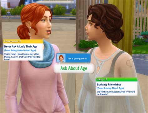 Ask About Age Friendly Interaction Shenanigans Sims 4 Modder