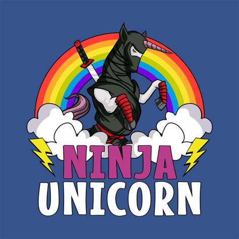Ninja Unicorn Samurai Martial Arts Rainbow Magical Unicorn Ninja T