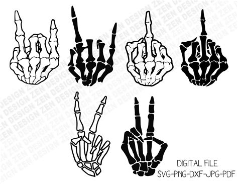 Middle Finger Svg Finger Silhouette Skeleton Hand Svg Hand Sign Svg