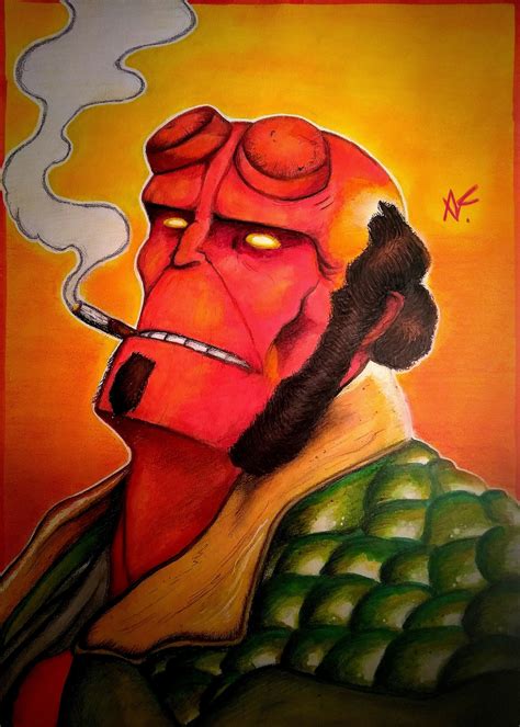 Just Finished My Hellboy Drawing What Do You Guys Think Rcomicbooks