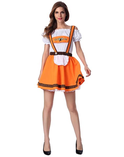 Adult Sexy German Girl Costume Two Piece Off The Shoulder Top With Ruffle Trim Sleeves Beer