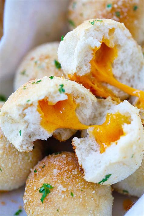 Making these will definitely be the most productive 20 minutes of your life. Garlic Cheddar Cheese Bombs - Rasa Malaysia
