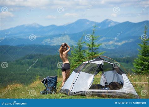 Attractive Naked Woman In Camping Stock Image Image Of Adventure