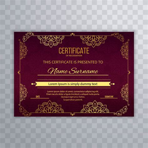 Beautiful Stylish Certificate Template Background Vector 257424 Vector