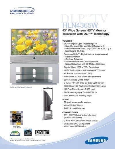 Full Color Brochure From Samsung Dlp Tv Review