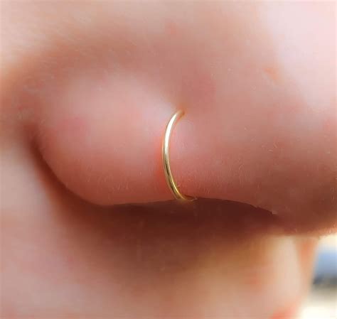 Tiny 14k Gold Filled Nose Ring Hoop 20g Nose Piercings Hoop Jolliz