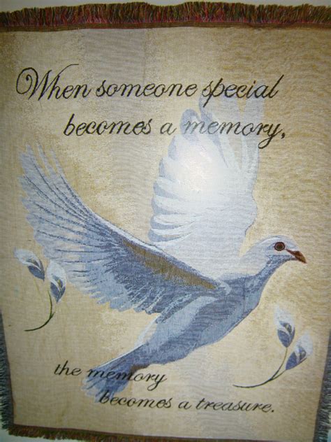 Jewellery, like a locket or pendant, can make a very thoughtful sympathy gift. Sympathy Throw White Dove When Someone Special Becomes A ...