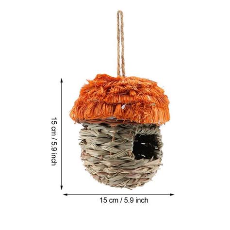 Buy Handmade Woven Straw Bird Nest Cage For Parrot Hamster Small Pets