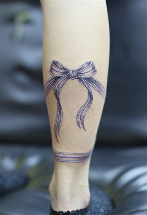 30 Unique Purple Ribbon Tattoos