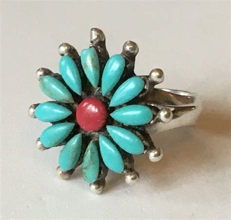 Vintage Zuni Petit Point Solid Sterling Silver 925 Natural Etsy