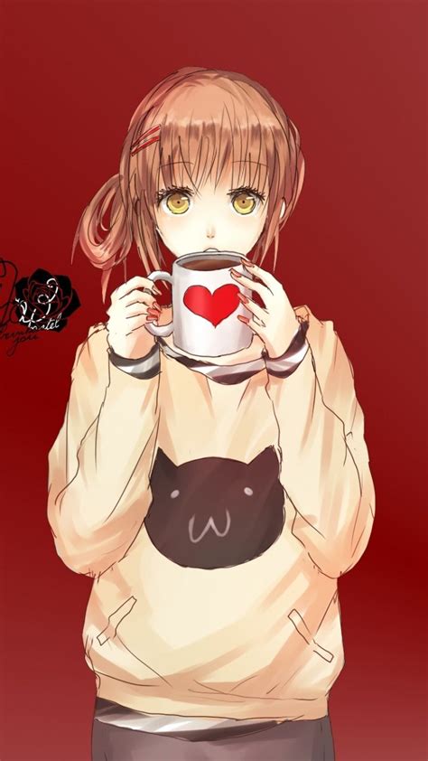 Cute Anime Girls Drinking Coffee Wallpapers Wallpaper Cave