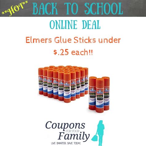 Hot Back To School Prices On Elmers Glue Sticks As Low As 25 Each
