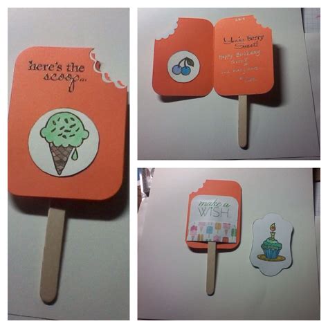 Popsicle Card Popsicles Spatula Utensil Cards Design Pallets Ice