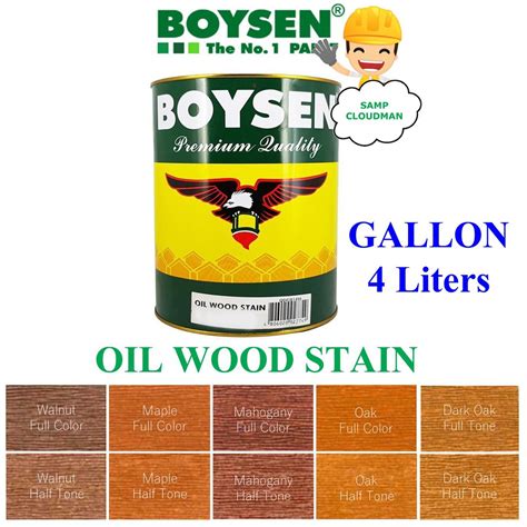 Boysen Oil Wood Stain Gallon Size 4 Liters Walnut Maple Mahogany Clear