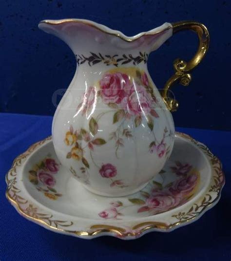 Lefton China Pitcher And Bowl Set Fine Art Ceramics Art And Collectibles
