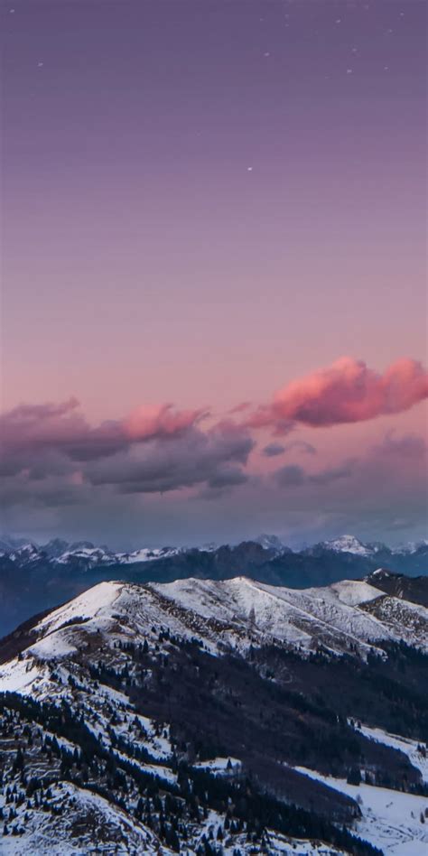 Mountains Snow Glacier Sunset Dolomites Italy 1080x2160 Wallpaper