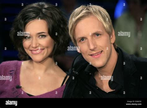 German Actress Alissa Jung L And Her Husband Tv Host Jan Hahn Smile A Tv Talkshow In Leipzig