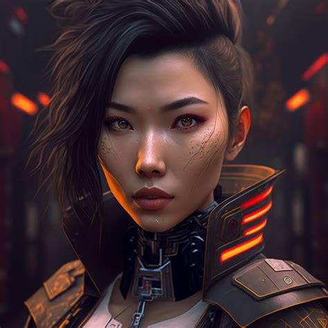 Artstation Asian Woman In A Cyberpunk World Made In Part With An Ai