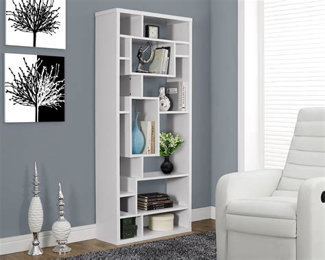 72 Tall White Bookcase By Monarch