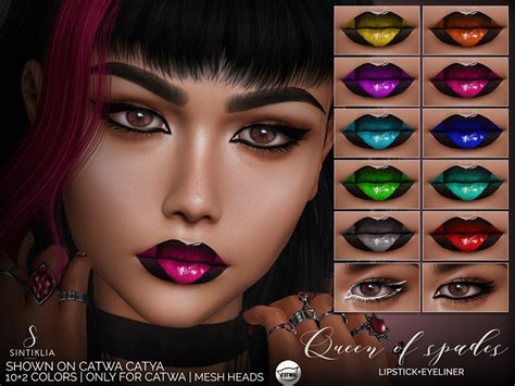 second life marketplace sintiklia lipstick eyeliner queen of spades catwa