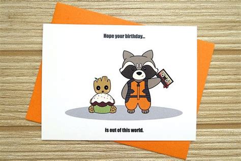 Guardians Of The Galaxy Birthday Card Rocket And Groot Birthday Mix