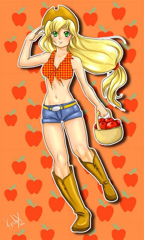 Applejack Human By Kyotoxart On Deviantart