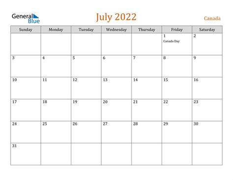 Print A Calendar July 2022 Month Calendar Printable
