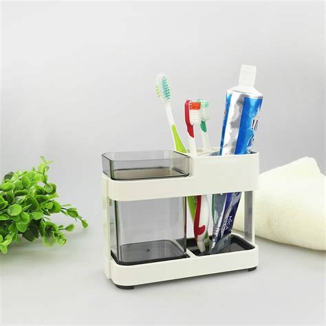 1 Cup Plastic Toothbrush Holder Toothpaste Stand Bathroom Storage
