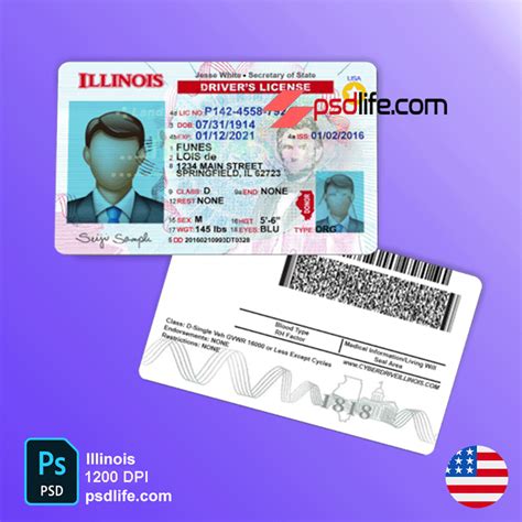 Illinois Driving License Psd Template No Problem And Easy Editing