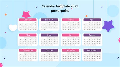Get Calendar Template 2021 Powerpoint For Presentation