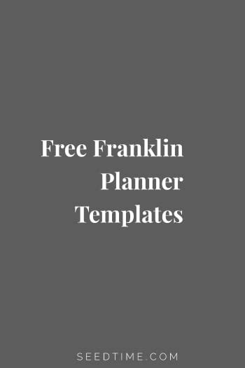 Free Franklin Planner Templates