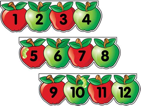 Apple Number Line Bulletin Board Set At Lakeshore Learning