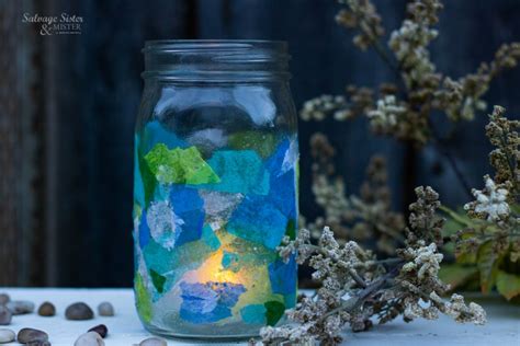 Diy Sea Glass Vase Salvage Sister And Mister