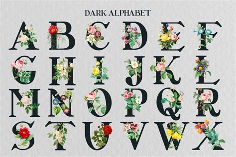 Floral Monogram Alphabet And Letters Collection Masterbundles