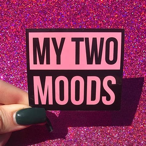 My Two Moods Pink And Black Quote Sticker Y2k Decor Baddie Etsy