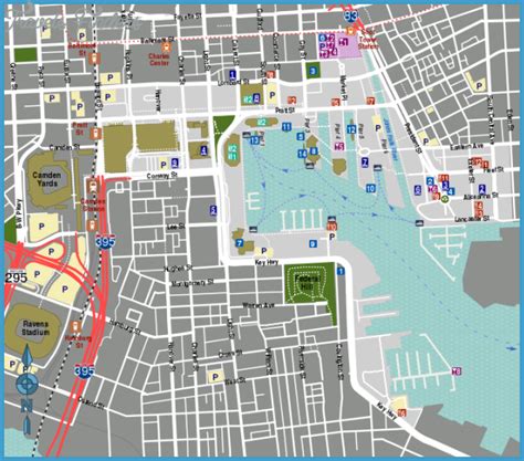 Baltimore Map Tourist Attractions Travelsfinderscom