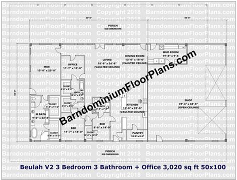In simple terms, these are metal buildings that have an inside living quarter. Beulah Version 2 barndominium floor plan. 3,000 sq ft of ...