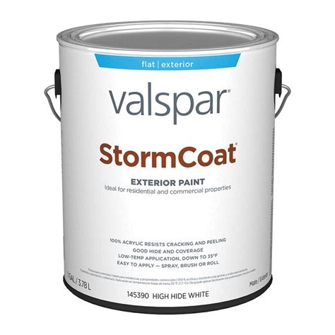 Valspar Pro Storm Coat Flat White Exterior Paint 1 Gallon In The