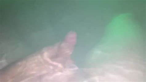 Underwater Jerk Off Session In Backyard In Steamy Hot Tub Glowing At Night