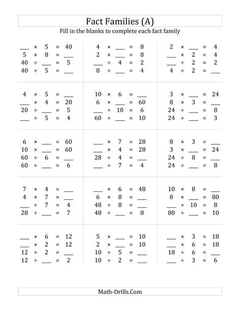 Some of the worksheets displayed are five minute timed drill with 100, multiplication facts to 100 a, multiplication facts work, math resource studio, math drill, minute marker 1 2 3 4 5 subtraction facts 0 12, math. Multiplication and Division Relationships with Products to ...