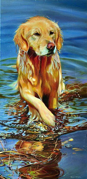 Lady Of The Lake Print By Kelly Mcneil Golden Retriever Painting