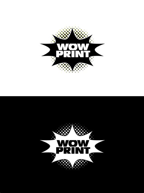 Elegant Playful Digital Printing Logo Design For Wow Print Target