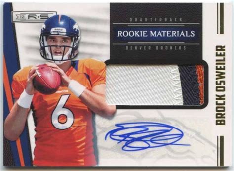 Brock Osweiler 2012 Rookies And Stars Materials Broncos Football Images Football Football Cards