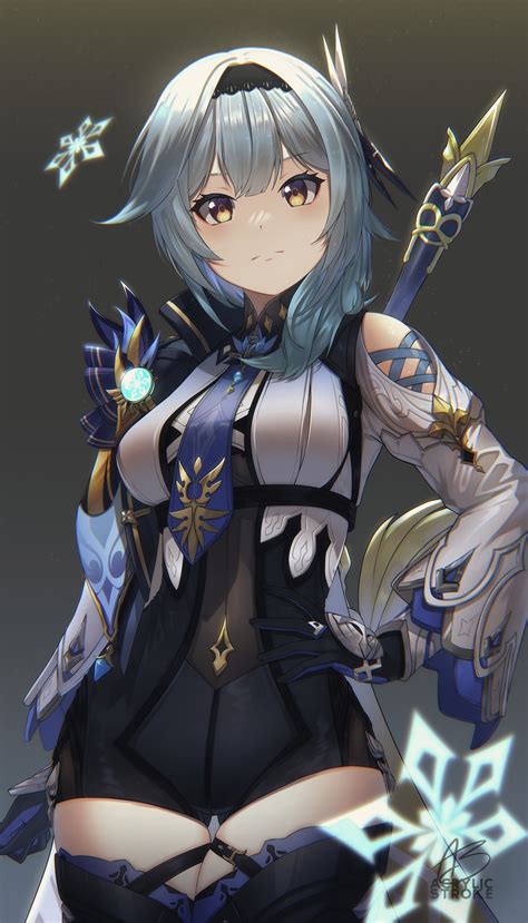 The spindrift knight, a scion of the old aristocracy, and the captain of the knights of favonius reconnaissance company. eula (genshin impact) drawn by acrylicstroke | Danbooru