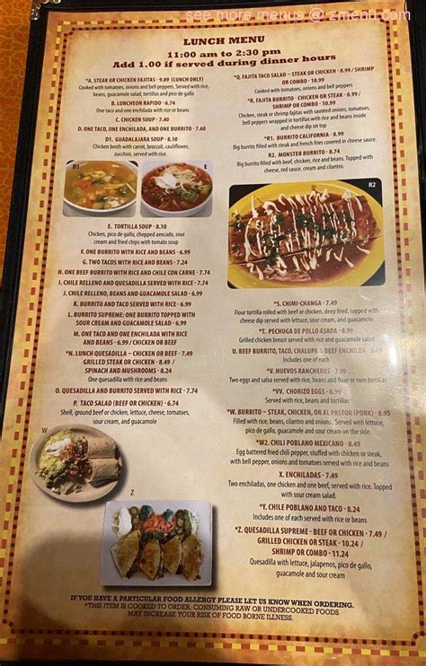 Online Menu Of Guadalajara Mexican Restaurant Restaurant Dalton