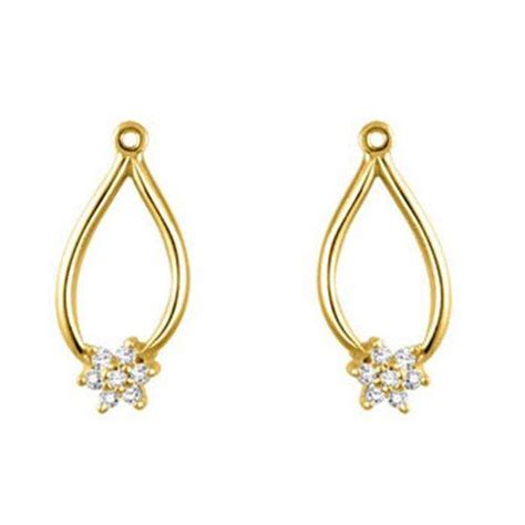 022 Crt Cubic Zirconia Mounted In 10k Yellow Gold Earring Jackets