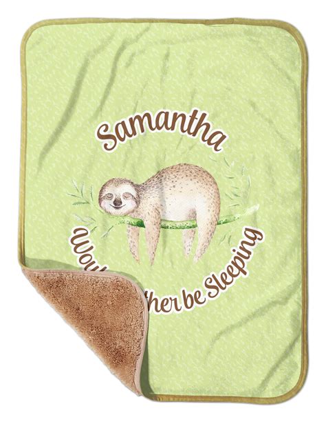Custom Sloth Sherpa Baby Blanket 30 X 40 W Name Or Text