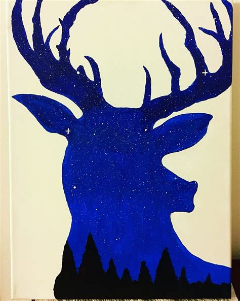 My Version Of An Abstract Deer Painting 12 X 16 Canvas Acrylic Paint