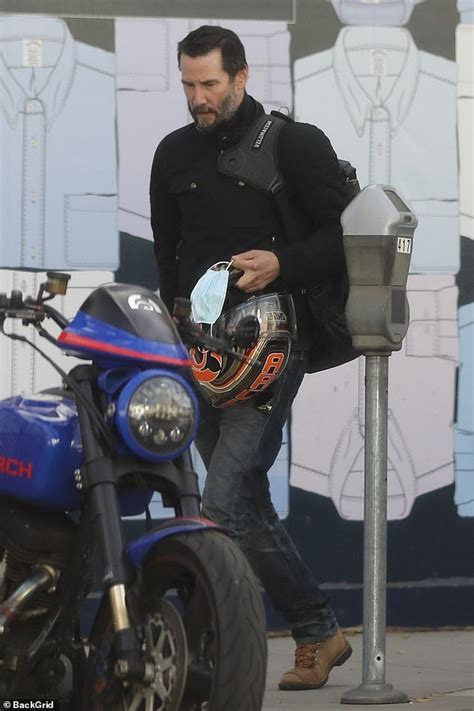 Keanu Reeves Sports A Salt And Pepper Beard As He Suits Up To Ride His