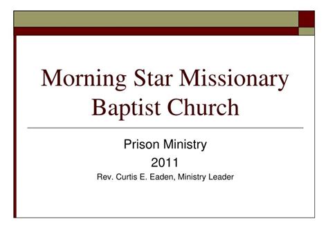 Ppt Morning Star Missionary Baptist Church Powerpoint Presentation